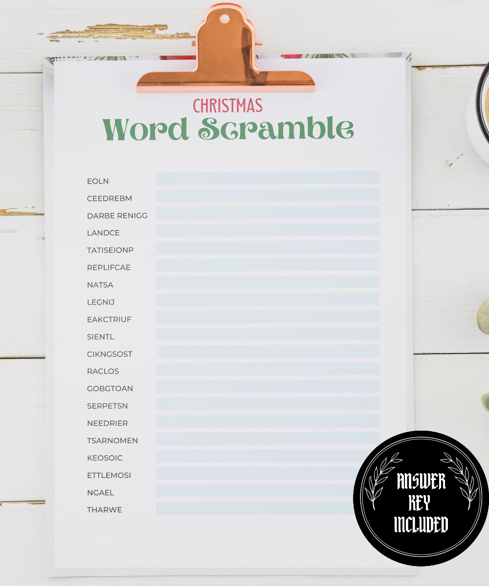 Christmas Word Scramble - Workspace Boosters