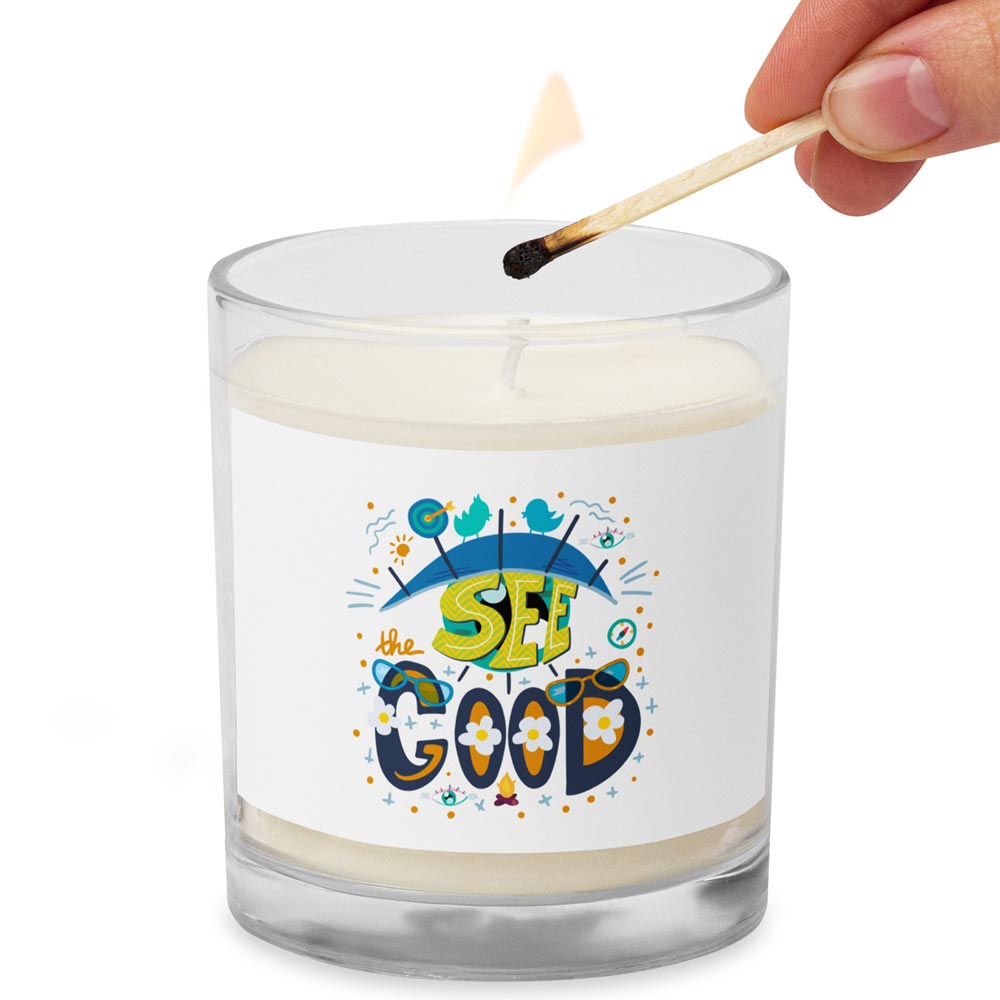 soy wax candle with positive quote