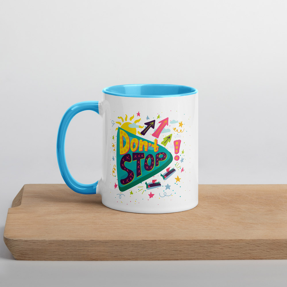 mug with blue color inside