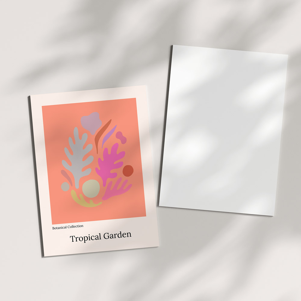 Postcard with tropical garden design
